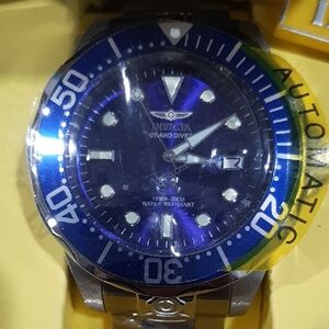 Invicta Blue Dial Stainless Steel Grand Diver Watch 1000Ft 300M